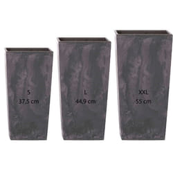 Pot de fleurs - PROSPERPLAST - Urbi Square - Anthracite - Plastique - Avec réserve deau