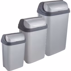 Lot de poubelles compactes avec couvercle coulissant pratique et capacité 10/25 et 50 litres pour sacs poubelles entre 20 et  ...