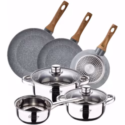 Ensemble d'ustensiles de cuisine de 5 pièces, composé de 1PC casserole sans couvercle Ø16X7.5CM 1.5L / 1PC casserole avec cou ...