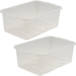 Keeeper - 2x Boîte de rangement, plastique résistant (pp), 4,5 l, 30 x 20 x 11 cm, Wilma, neutre transparent