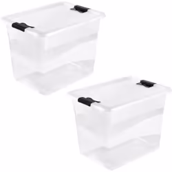 2 x Pour plus grand ordre à la maison: boîte de rangement transparente avec couvercle - idéal pour sauver et commander des jo ...