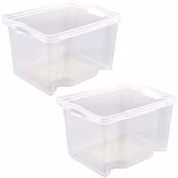 2 x Pour un ordre plus important à la maison: Boîte de rangement polyvalent transparent avec poignées intégrées - Idéal pour ...
