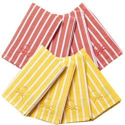 Lot de 8 Torchons de Cuisine 50x70 cm, 170GSM, 100% Coton, Rouge et Jaune - Multicolore - Benetton