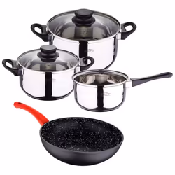 Batterie de cuisine San ignacio - PK5241 - Lot de 5 batteries de cuisine + wok en aluminium forge .