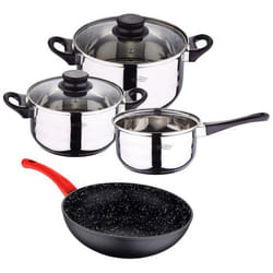 Batterie de cuisine San ignacio - PK5241 - Lot de 5 batteries de cuisine + wok en aluminium forge .