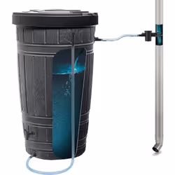 Dépôt d'eau de pluie de la collection Woodcan Dimensions: 648x648x1128 Noir Accessoires réglés pour l'extraction d'eau / bari ...