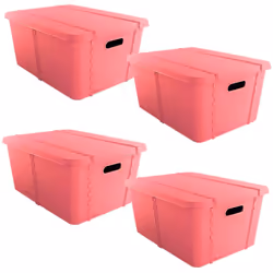 4 grandes boîtes en plastique avec couvercles - Cette boîte d'organisation est parfaite pour ranger les vêtements, les chauss ...