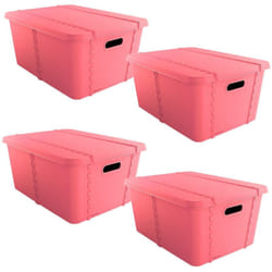 Sp-berner - sp Berner 4x Life Story Boîte de rangement avec couvercle Small, 15 l, Rose - Gris