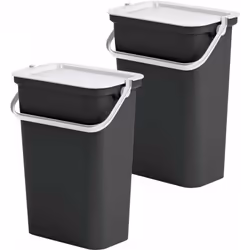 Poubelle "MODA" 10L avec poignée (seau noir) Dimensions : 27,5x17,6x35,5 cm chacune Couleur : noir et blanc Capacité : 10L/un ...