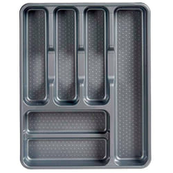 Range-couverts en plastique 6 sections gris collection kinvara