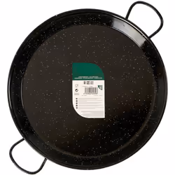 Poêle à paella émaillée d'un diamètre de 38 cm, idéale pour préparer jusqu'à 8 délicieuses portions de paella, riz, fideuás e ...