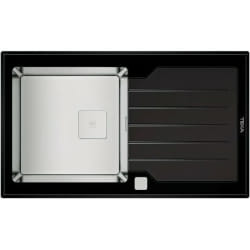 Teka Diamond RS15 1C 1E 86 Evier à poser Rectangulaire Acier inoxydable/verre