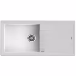 Teka Stone 60 L-TG 1C 1E, Evier encastré, Rectangulaire, Blanc, 1 bols, Rectangulaire, 480 x 414 mm