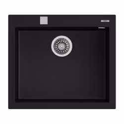 Teka Forsquare 50.40 TG, Evier encastré, Rectangulaire, Noir, 1 bols, Carré, 500 x 500 mm