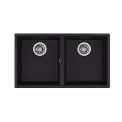 Teka Square 2C 760 TG, Evier encastré, Rectangulaire, Tegranite+, Noir, 2 bols, Rectangulaire