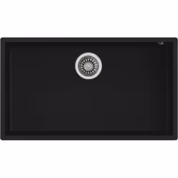 Teka Square 72.40 TG, Evier encastré, Rectangulaire, Noir, 1 bols, Rectangulaire, 720 x 400 mm