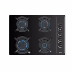 Teka GBC 64003 KBA, Noir, Intégré, 60 cm, Gaz, Verre trempé, 4 zone(s)