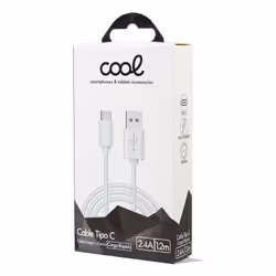 COOL 8434847023250 câble USB 1,2 m USB A USB C Blanc