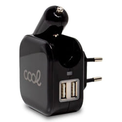 COOL 8434847031095 chargeur d'appareils mobiles Smartphone, Tablette Noir Secteur, Allume-cigare Auto, Intérieure
