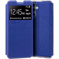 Étui Cool Flip Cover pour Samsung A145 Galaxy A14/A14 5G Lisse en Similicuir Bleu
