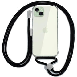 Coque - Cool - iPhone 15 Plus - Cordon Noir - Souple - Transparent - Antichoc