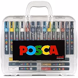 Marqueurs peinture - POSCA - PC1m-3m-5m - 20 unités - Finition mate - Opaque