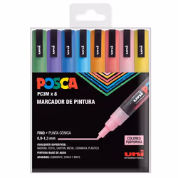 Uni-Ball PC-3M/8C, Multicolore, Multicolore, 8 couleurs, Pointe ogive, Rond, 0,9 mm