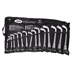 JBM 51528, Ensemble de clés à douille, 14 pièce(s), Argent, 8,9,10,11,12,13,14,15,16,17,18,19,20,21 mm