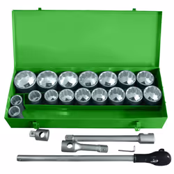 JBM 51855, Ensemble de douilles, 1", Métrique, 17 tête(s), 36,38,41,46,50,54,55,58,60,63,65,67,70,71,75,77,80 mm