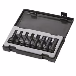 JBM 52339, Ensemble de douilles à choc, Noir, 8 tête(s), 1/2", Métrique, 5,6,7,8,10,12,14,17 mm