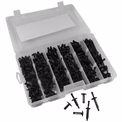 JBM 52711, Rivet à pression, Plastique, Noir, Tête bombée, 6 mm, 150 pièce(s)