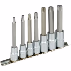 JBM 53084 KIT AVEC EMBOUTS TORX 7 3/8 » ET 1/2 », BLISTER AVEC GUIDE TORX 7 BITS 3/8" : T30, T40, T45, T50 1/2" : T55, T60, T ...