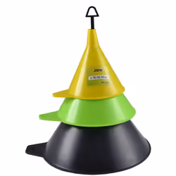 LOT DE 3 ENTONNOIRS | JBM53188 JBM 53188 ENSEMBLE DE 3 TRÉMIES DIAMÈTRE : 90-130-180 MM Chez European Tools, nous sommes fier ...