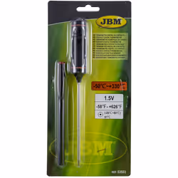 JBM 53503 THERMOMÈTRE À CONTACT NUMÉRIQUE UNITÉS DE MESURE : °C / °F PLAGE : -50 °C à +300 °C (-58 °F~+572 °F) PAS : 0,1 °C ( ...