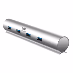 Woxter Hub 73, USB 3.2 Gen 1 (3.1 Gen 1) Type-A, USB 3.2 Gen 1 (3.1 Gen 1) Type-A, 5000 Mbit/s, Argent, Aluminium, Secteur