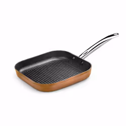 Monix Copper, Carré, Poêle grill, Noir, Cuivre, QuanTanium, Aluminium, Vitrocéramique, Gaz, Halogène, Induction, Plaque étanc ...