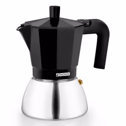 Monix M863009, Cafetière à moka, 0,47 L, Noir, Aluminium, Acier inoxydable, 9 tasses, Aluminium