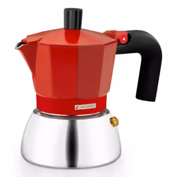 Monix M863103, Cafetière à moka, 0,195 L, Rouge, Aluminium, Acier inoxydable, 3 tasses, Bakelite