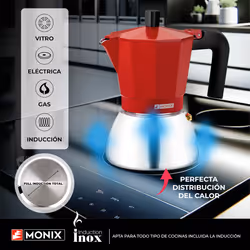 Monix M863106 machine à café manuelle Cafetière à moka 0,37 L Rouge - Vue supplémentaire 5