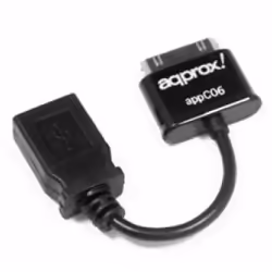 Approx appC06, Noir, USB A, Apple 30-pin, Femelle, 165 mm, 85 mm