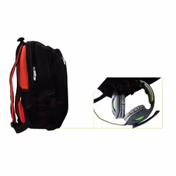 KeepOut BK7R sac à dos Noir, Rouge Nylon - Vue supplémentaire 4