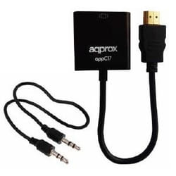 Approx appC17 HDMI Type A (Standard) VGA (D-Sub) + 3,5 mm Noir