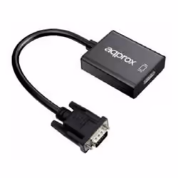 Approx appC25, 0,2 m, HDMI Type A (Standard), VGA (D-Sub), Mâle, Femelle, Noir
