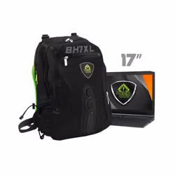 KeepOut BK7GXL sac à dos Noir, Vert Simili-cuir, Nylon