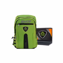 KeepOut BK7F sac à dos Noir, Vert Simili-cuir, Nylon