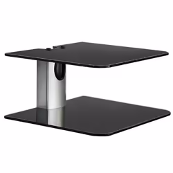 Approx appSH02, Noir, Verre, Aluminium, 2 étagères, 10 kg, Mur