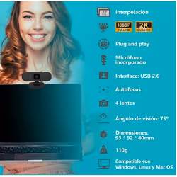 Nilox NXWCA01 webcam 2595 x 1944 pixels USB 2.0 Noir - Vue supplémentaire 9