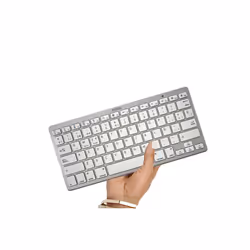 Nilox NXKB01S clavier Bluetooth QWERTY Espagnole Argent, Blanc