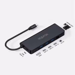 Approx APPC53 station d'accueil USB 3.2 Gen 1 (3.1 Gen 1) Type-C Noir