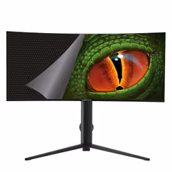 KeepOut XGM34UW, 86,4 cm (34"), 3440 x 1440 pixels, UltraWide Quad HD, LED, 1 ms, Noir, Rouge
